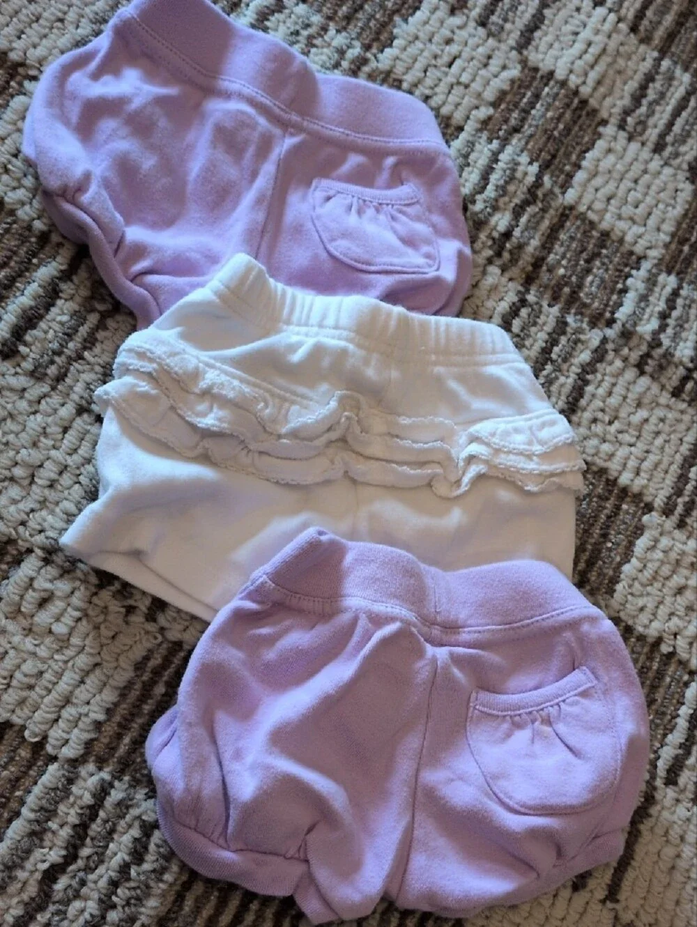 Old Navy Lilac and White Baby Shorts - 3-Pack